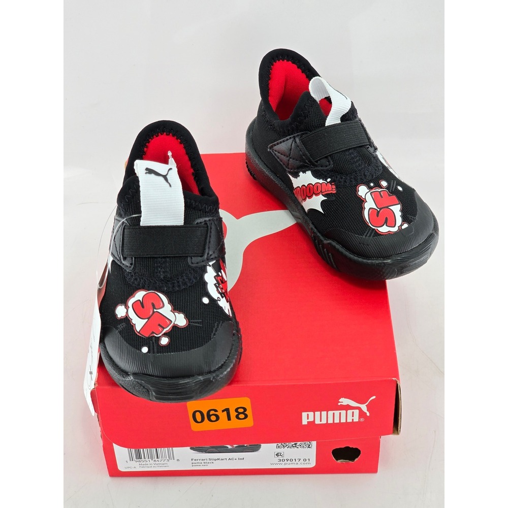 Puma Ferrari SlipKart AC+ Inf Infant Size 4C‎ Black Red Sneakers 309017 01 - New